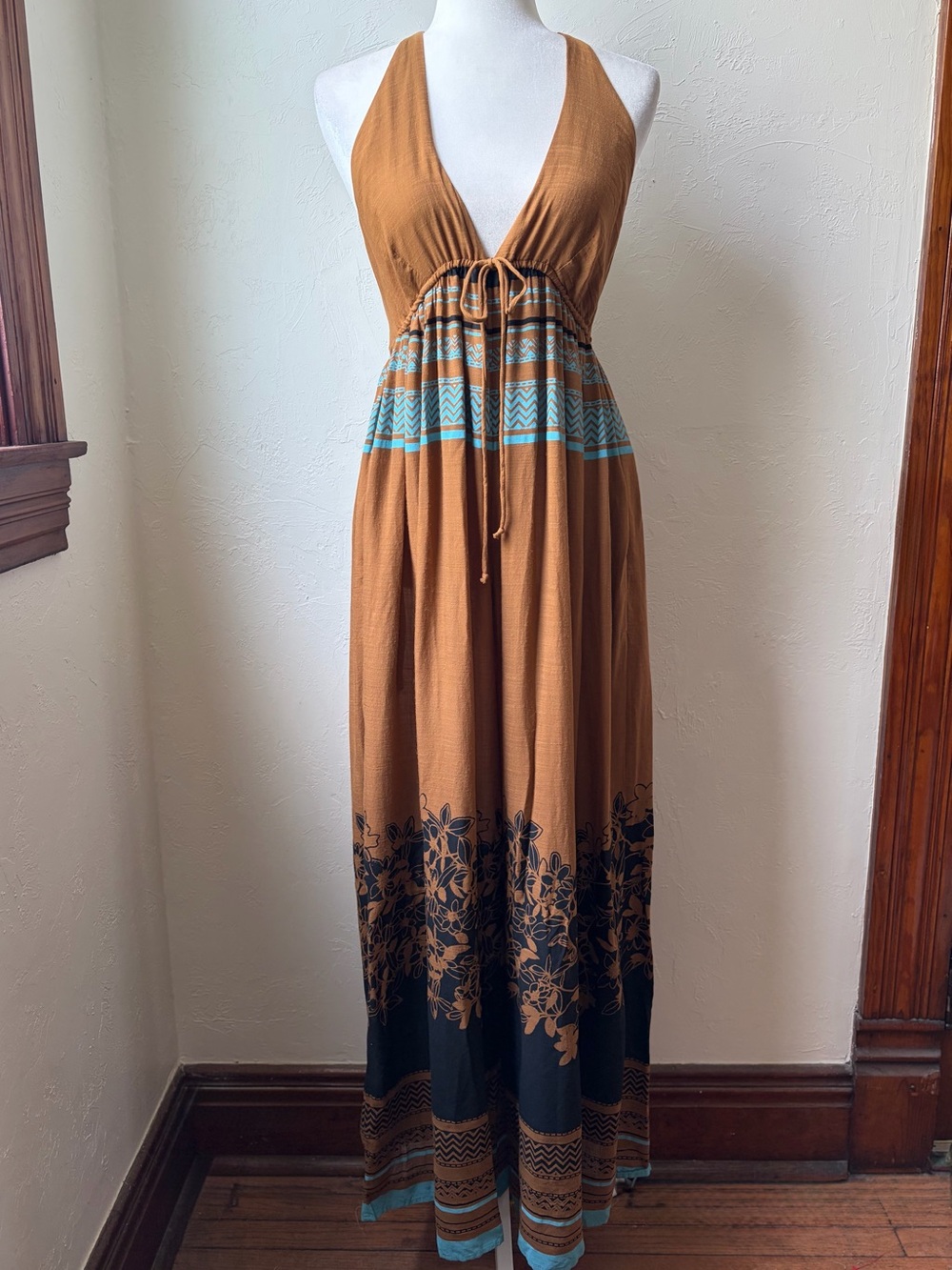 Free People Palm Beach One Piece Printed Boho Wide Leg Jumpsuit XS